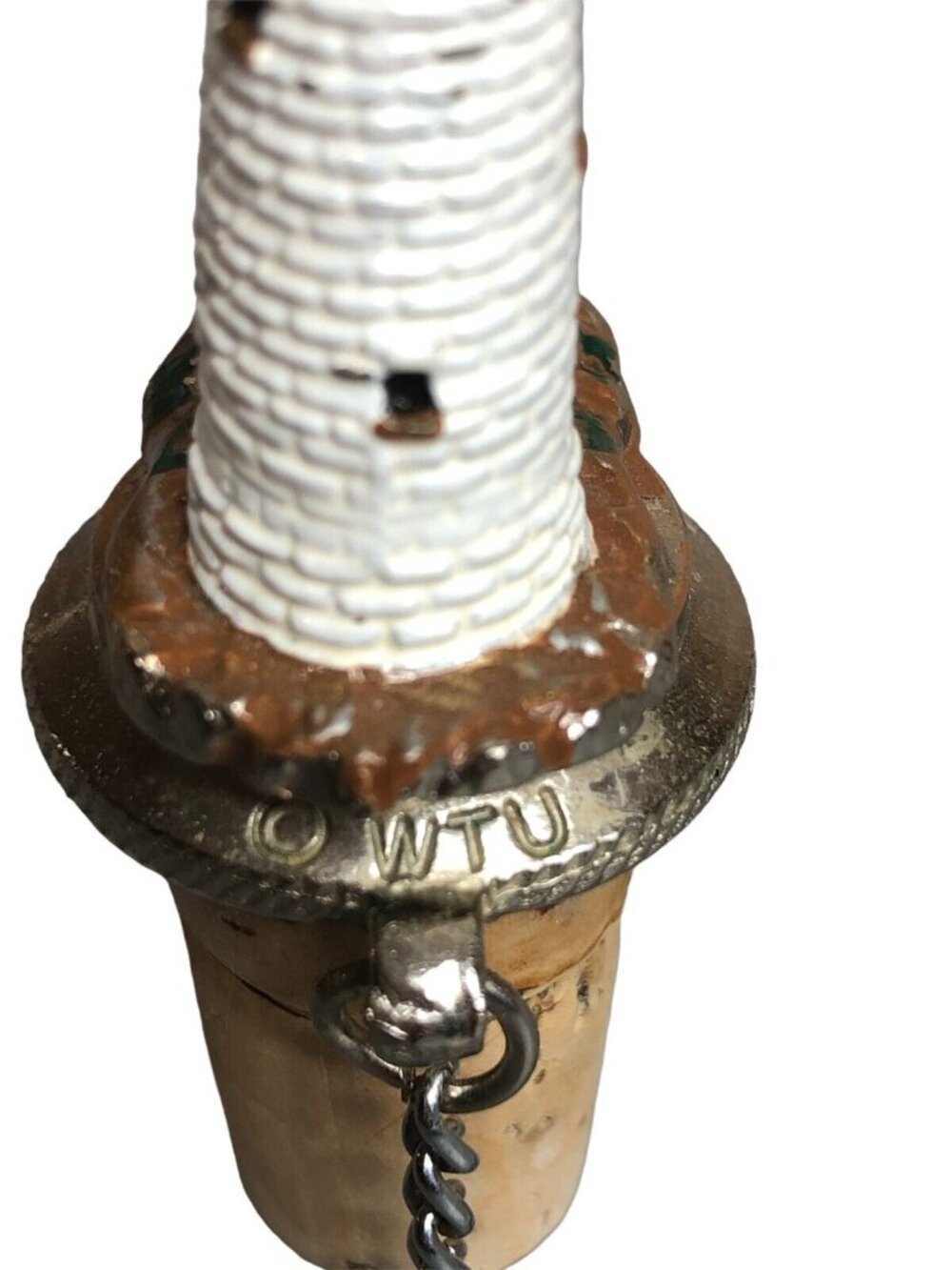 WTU Lighthouse Bottle Stopper Wine Liquor with Chain 3.75" Vintage Nautical Deco - Picture 8 of 10